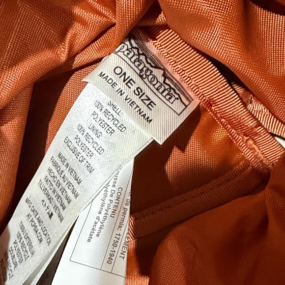 Patagonia Burnt Orange Backpack with Cream Abstract Lines 18x15 - Picture 7 of 10